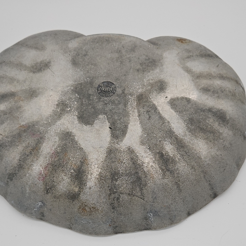 Pewter Seafood Scalloped Decorative Plate - Picture 3 of 3